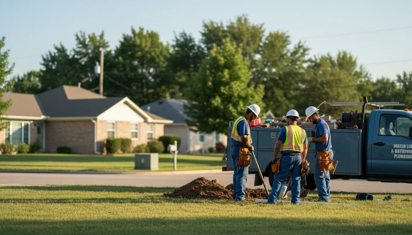 Residential water line and bathroom plumbing service in Vernon Hill, VA